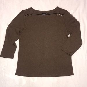 Rafaella Three Quarter Sleeve button boatneck PM